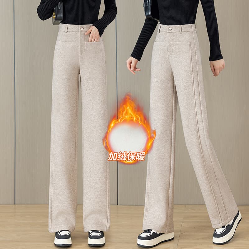 Calças femininas de lã inverno engrossado High-End calças de caxemira calças de lã Zhengzhou calças femininas 2025 novo