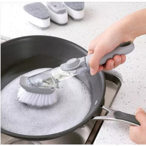 Escova Lava Louça Dispenser Sabão Detergente Bucha Esponja Esfrega Panela Remove Gordura