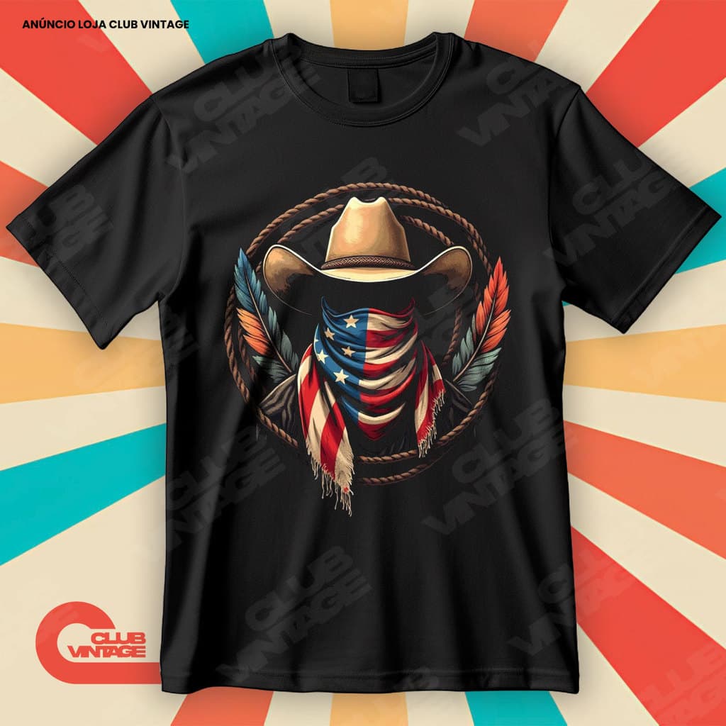 Camiseta Cowboy Americano Blusa Camisa Country 100% Algodão