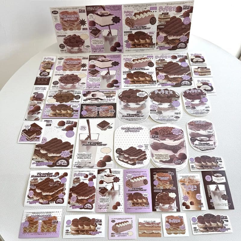 24 Pçs/Set Tiramisu Bolo Vedação Adesivo Conjunto De Cartão De Visita Material De Embalagem Decoração DIY