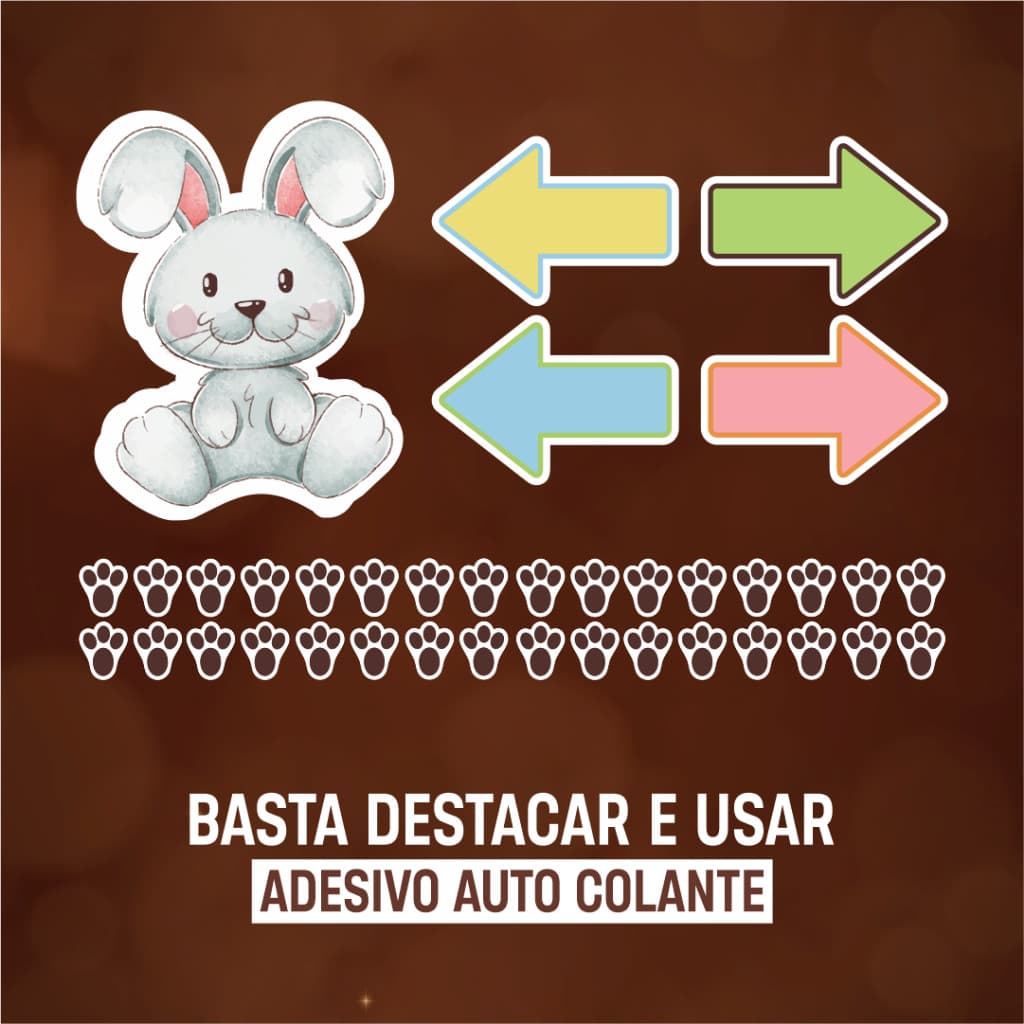 Patinhas adesivas de coelho da pascoa patas páscoa brinquedo criança infantil