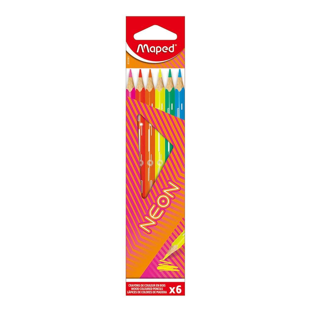 Lápis de cor Neon 6 cores 832081ZV Maped
