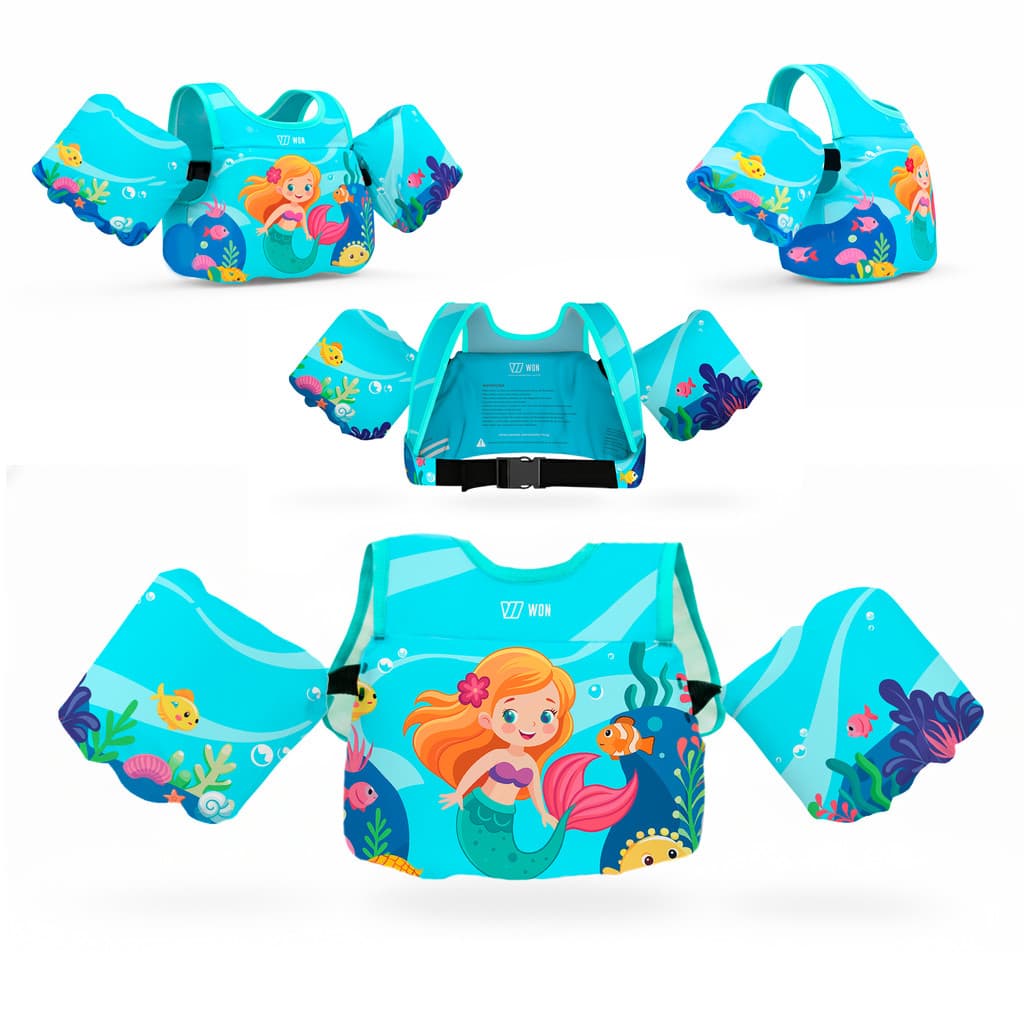 Boia Colete Salva Vidas Sereia Flutuador Infantil Praia Piscina Não Fura Até 25Kg