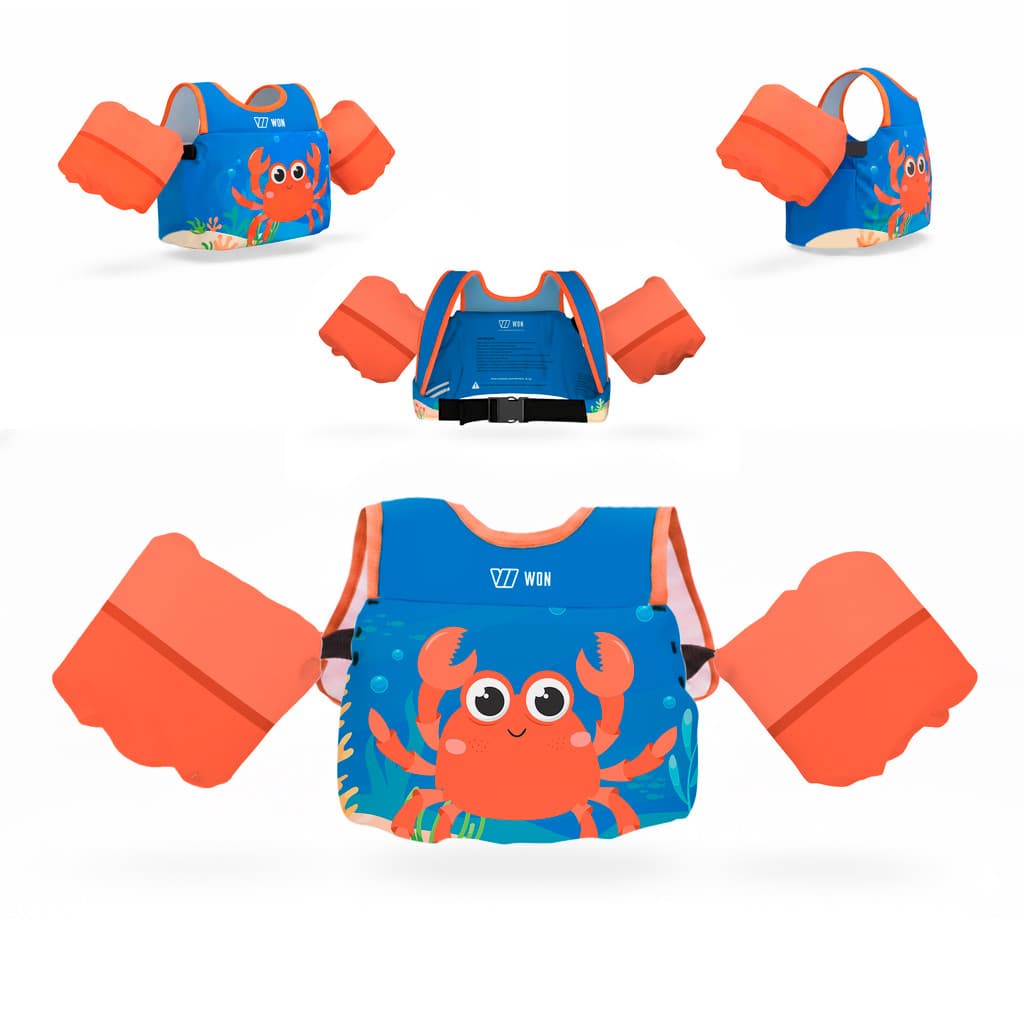 Boia Colete Salva Vidas Caranguejo Flutuador Infantil Praia Piscina Não Fura Até 25Kg
