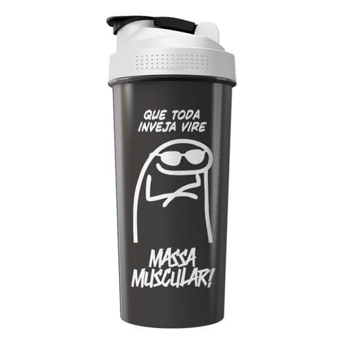 Coqueteleira Academia Shaker Treino Garrafa Agua Bike Preta Fumê -mm02