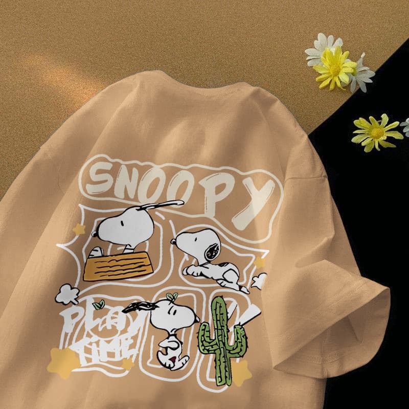 Camiseta Snoopy Filhote De Cachorro Estampa Camisetas Femininas Da Moda De Alta Qualidade Camiseta Fitness Feminina 1212