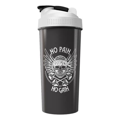 Coqueteleira Academia Shaker Treino Garrafa Agua Bike Preta Fumê F02