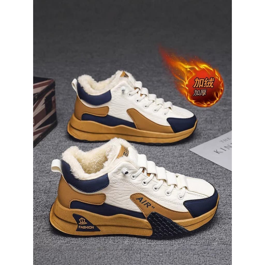 Sapatos masculinos de alta qualidade 2026 novo estilo inverno velo-velo quente dois algodão sapatos masculinos de um Ped