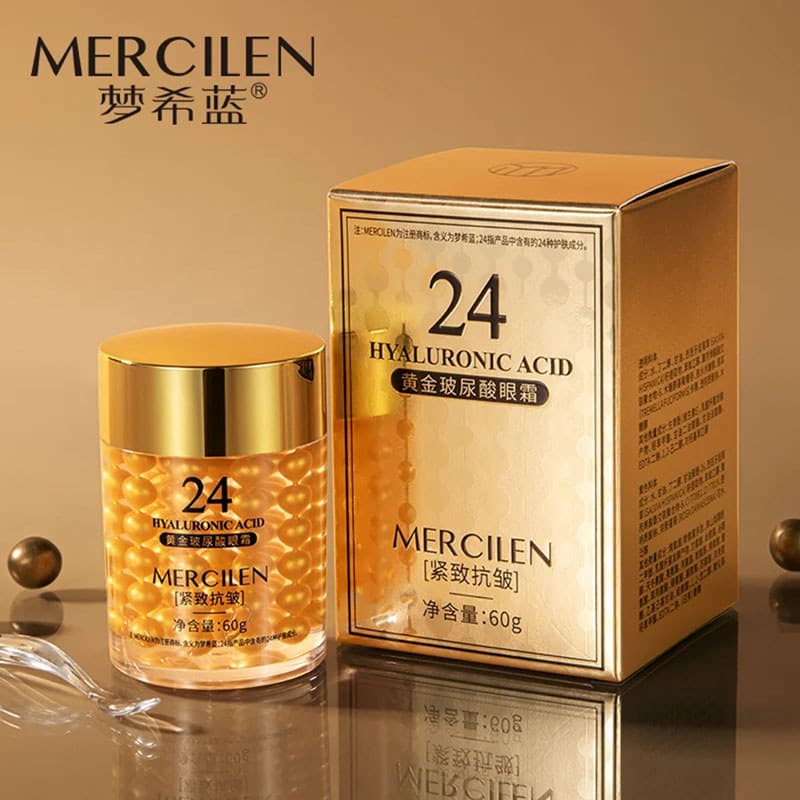 Homens Mengxi Azul 24K Ouro Ácido Hialurônico Creme para os Olhos Oficial Flagship Fade Linhas de Olho Anti-Rugas Fade L
