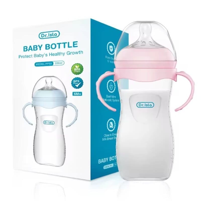 Mamadeira Dr.Isla Anti-Cólica com Bico Pétala de Silicone – 240ml/330ml para Bebês