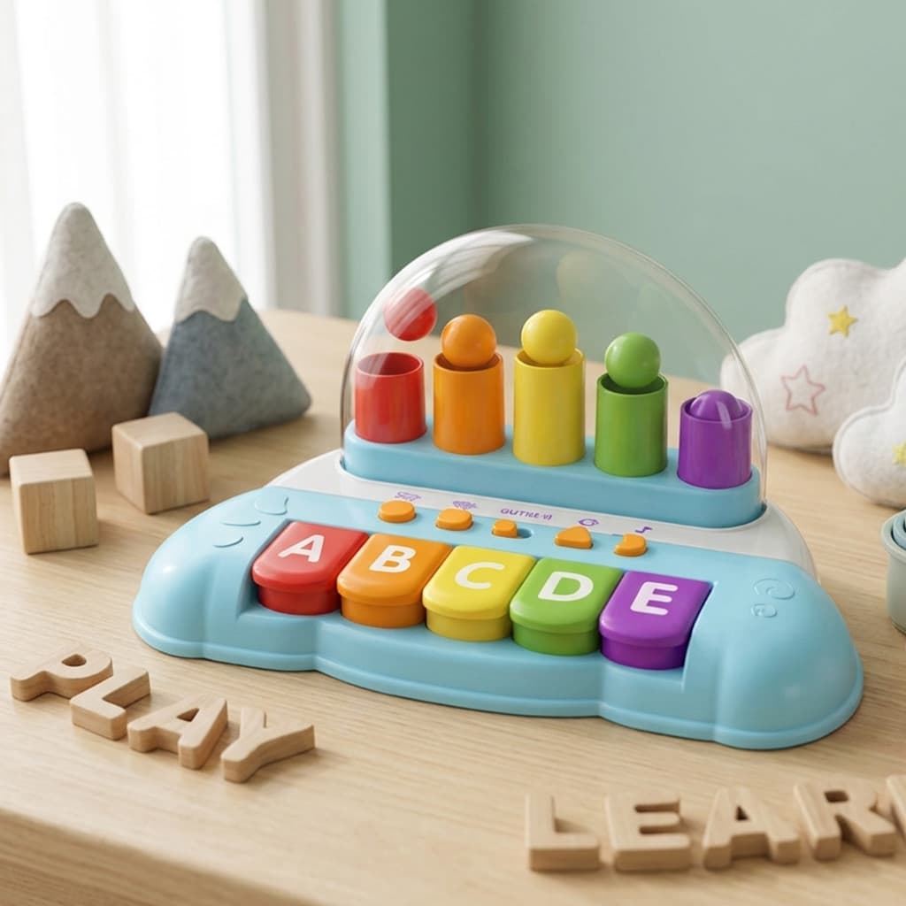 Piano Didático Musical Infantil Educativo Bebê Som e Luz