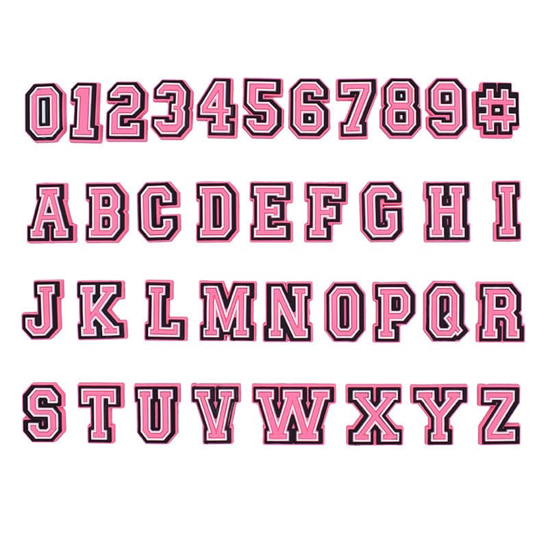 Acessórios Decorativos de PVC para Sapatos, Série de Letras Rosa, Acessórios DIY