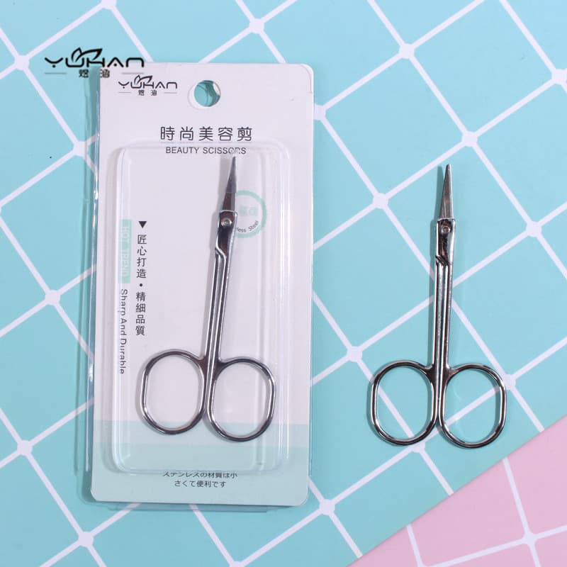 Yuhan tesoura para aparar sobrancelhas, aço inoxidável, tesoura para aparar sobrancelhas, nariz, cabelo, beleza Ma