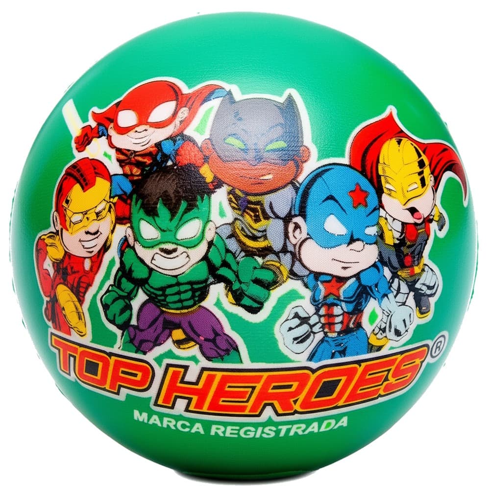 Bola Infantil Top Heroes Huk Verde Vinil Bola para Crianças Dente de Leite