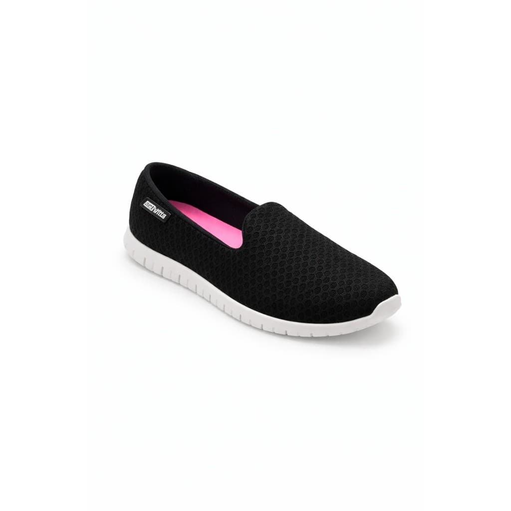 Actvitta Tênis Lycra Preto Feminino Ortopédica Leve