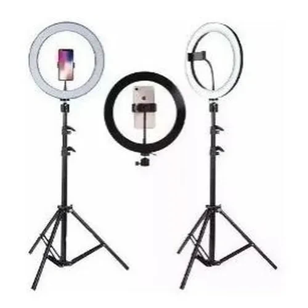 Ring light led com tripé altura total 2.1 metros