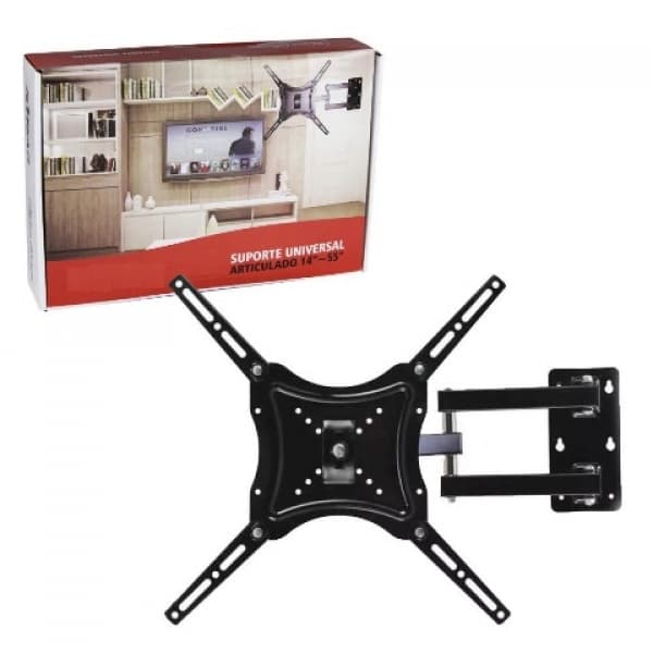 Suporte para TV 14 a 55 Polegadas Tri-Articulado De Parede Universal Até 50kg Reforçado