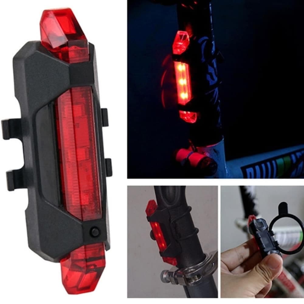 Lanterna Bicicleta Sinalizador Traseiro de Bike 5 Leds