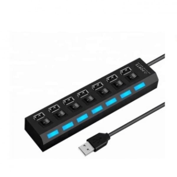 Hub USB 7 Portas 2.0 e 480mbps de velocidade LED high-speed