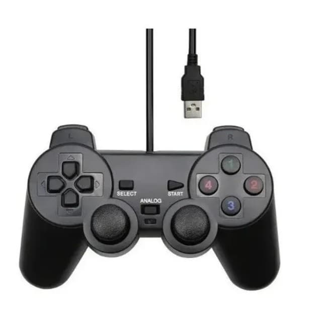 Controle Manete Joystic USB Dual Shock Analogico PC/PS2 - Experiência de Jogo Realista e Intensa.