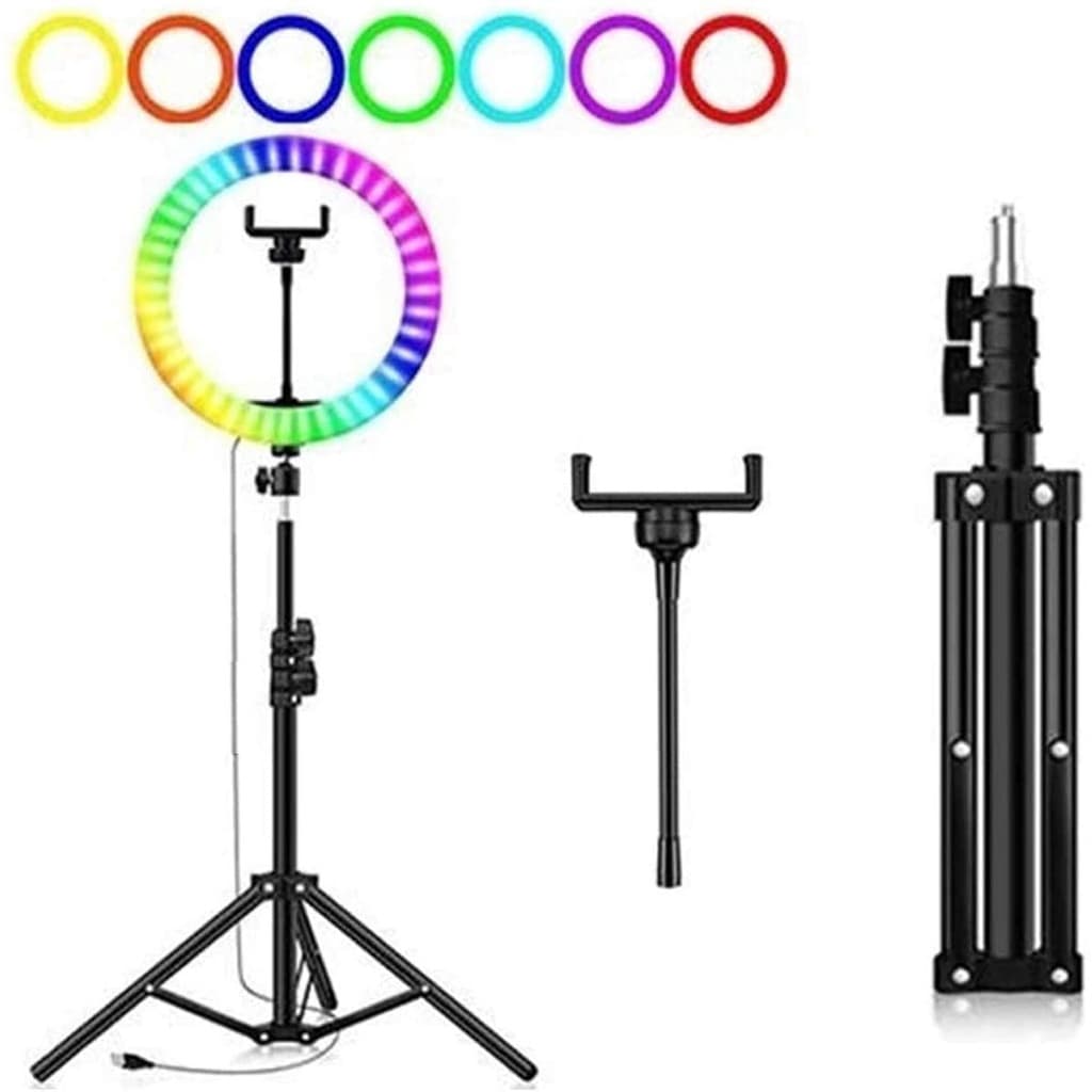 RING LIGHT Cores profissional  RGB 12+ TRIPÉ 2,1m