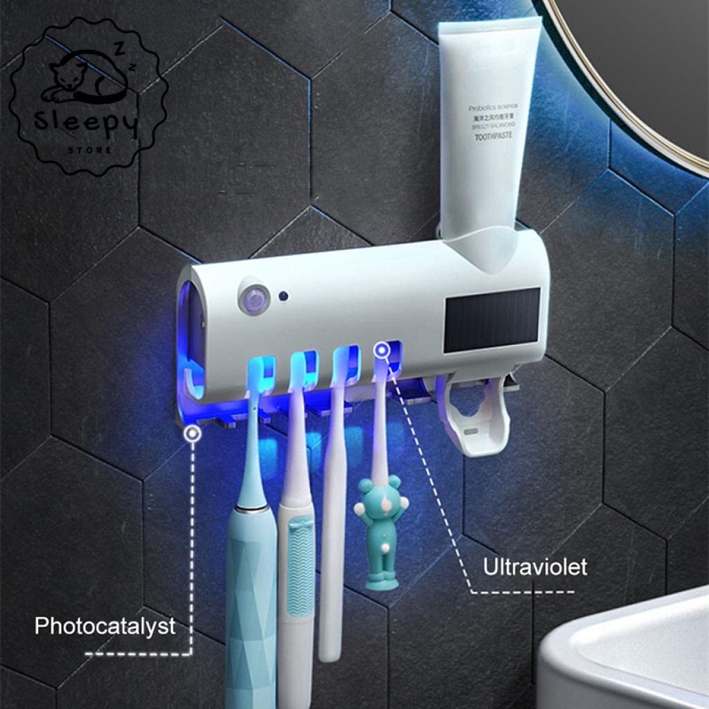 Porta Escova de Dentes - Suporte de Pasta Automático e Esterilizador UV