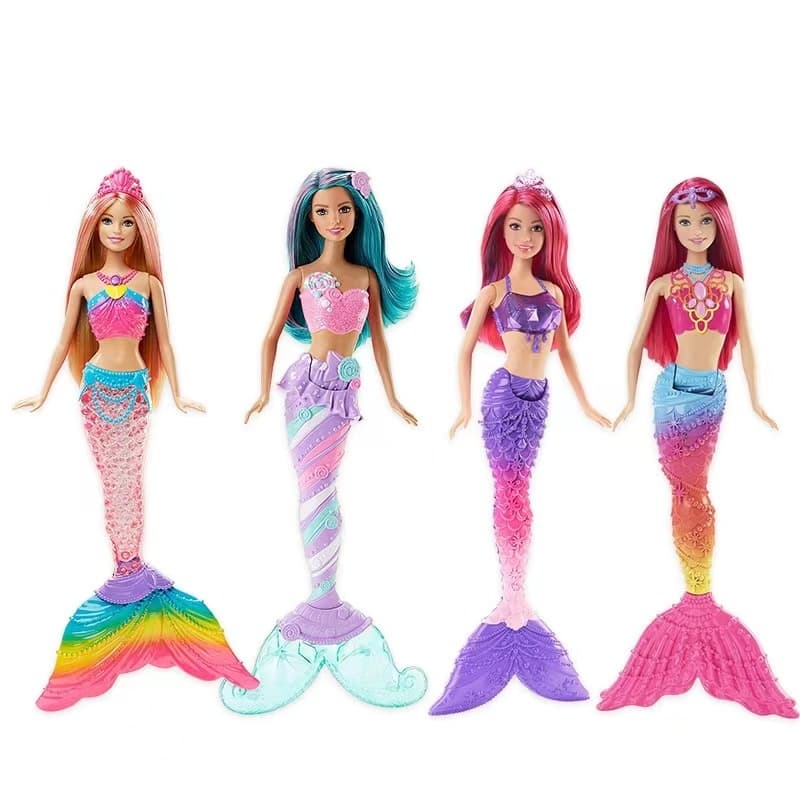 de Boneca sereia rainbow tipo princesa acende luz e som musical