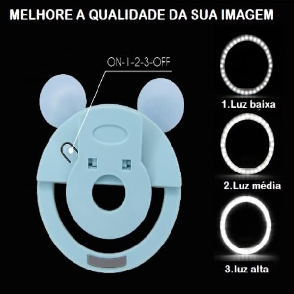 Ring Light Para Celular Com Espelho De Maquiagem Estilo Bichinhos