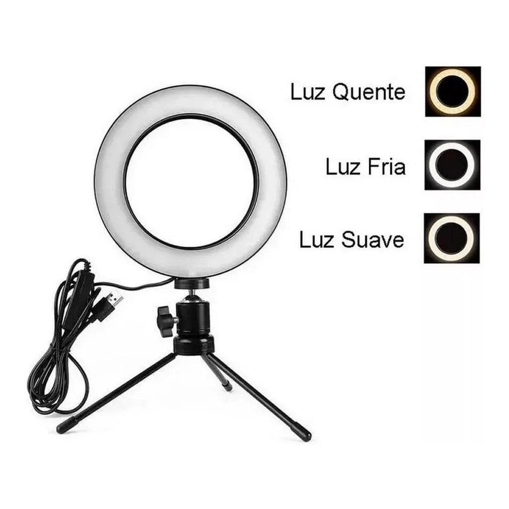 Ring Light Profissional LED 6  Para Lives Maquiagem