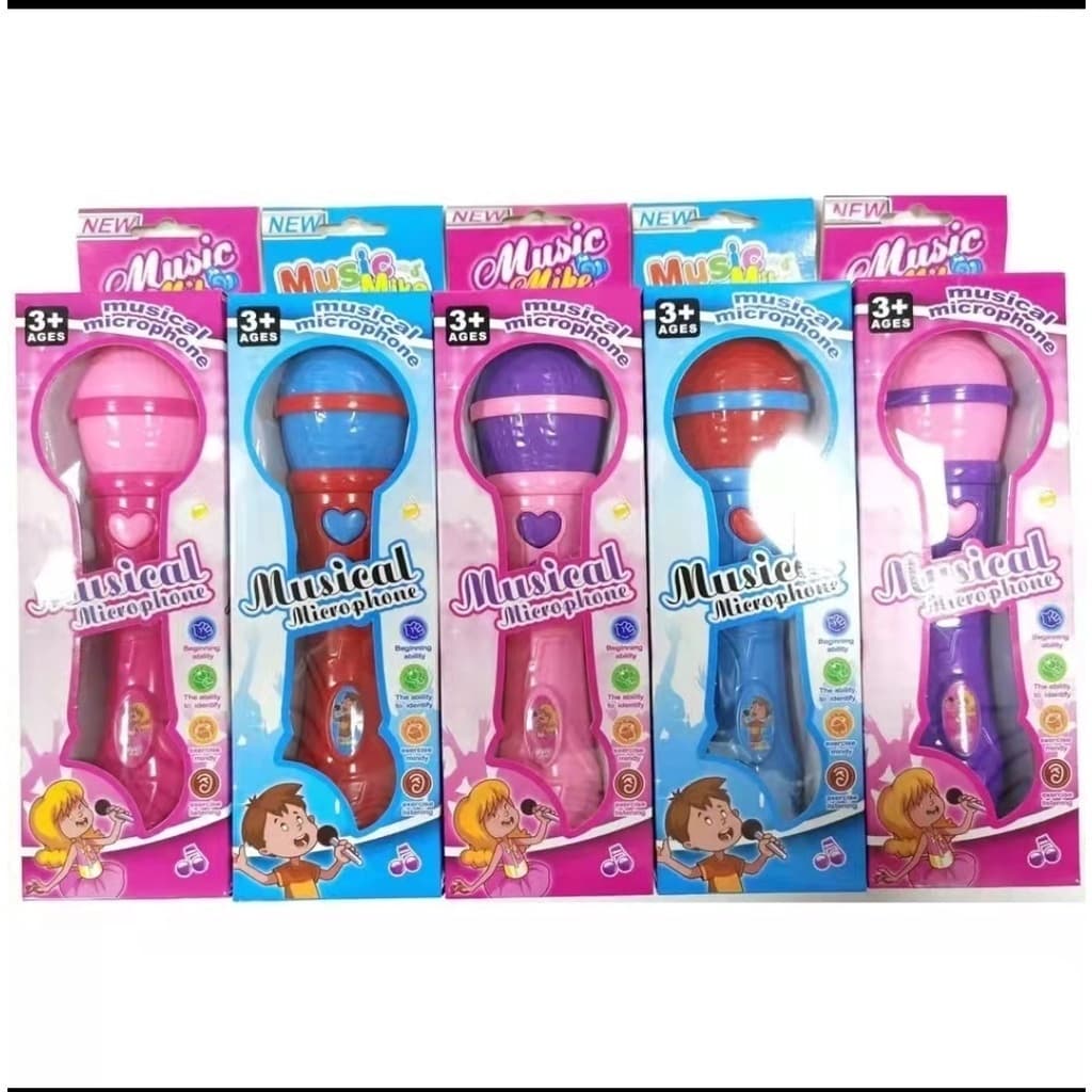 de Brinquedo Microfone Infantil Sai a Voz e Musical