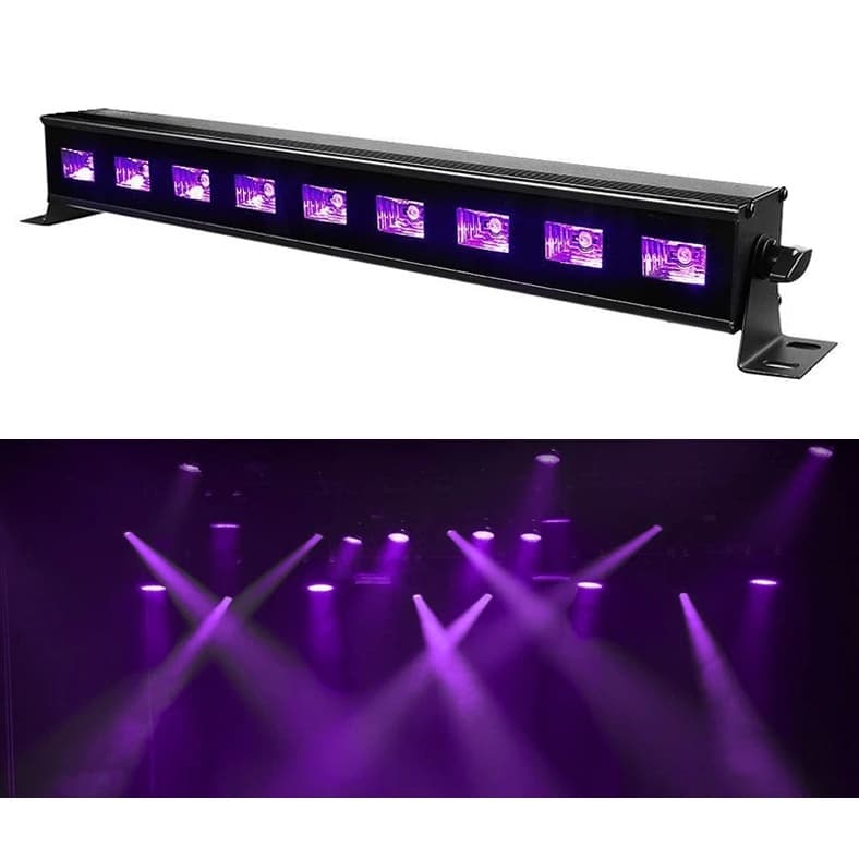 Ribalta 9 LED Luz Negra 36W Barra UV Brilha No Suprimentos Para Festa Escura De Natal Iluminação De Palco De Casamento