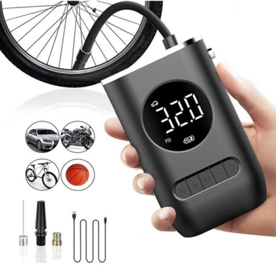 Bomba Elétrica Portátil: Inflador para Carro, Moto e Bike