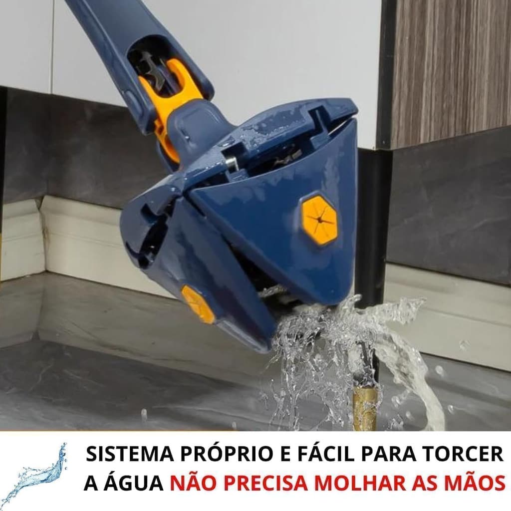 TriMop Clean360 Esfregão Rodo Mop Giratório Triangular