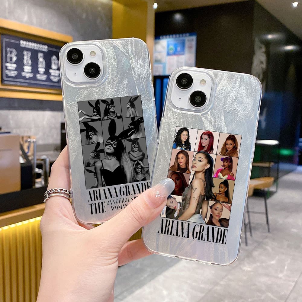 Cantor Quente A-Ariana G-Grandes HigLight Capa De Telefone Laser Colorida Para Apple iPhone16 16Plus 16Pro 16ProMax 15 1