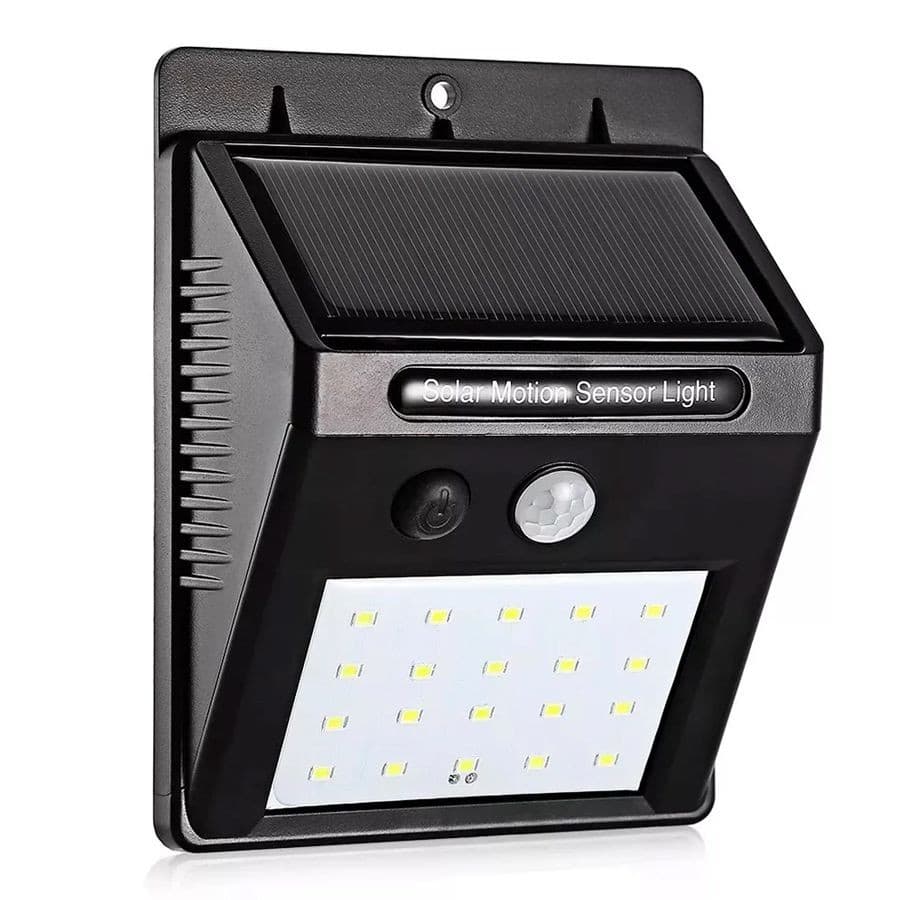 Luminária Solar 30 LEDs c/ Sensor de Movimento Externa