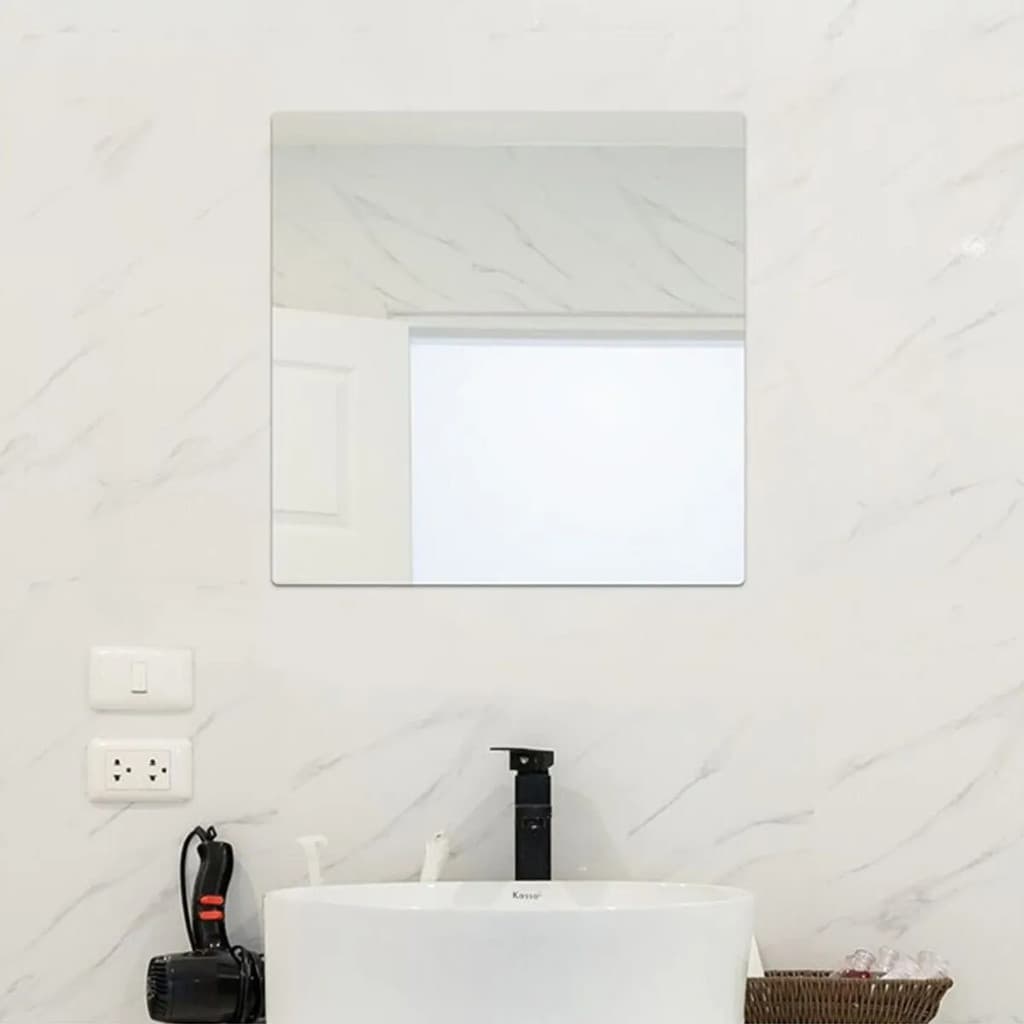 Espelho Adesivo Decorativo Plástico Flexível Dobrável Moderno Para Parede 100x50