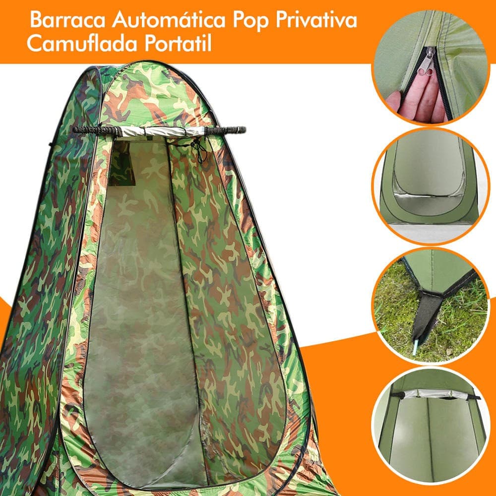 Barraca Portátil para Camping e Praia Banheiro Trocador