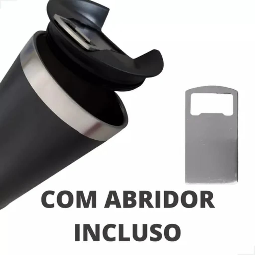 Tampa Com Abridor Para O Copo Térmico 473ml Cor Preto