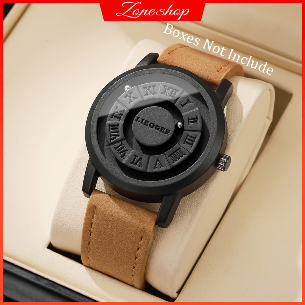 Moda Masculina Pulseira De Couro Relógio De Quartzo Casual Esportes Roma Dial Relógios De Pulso Para Masculino (Sem Caix