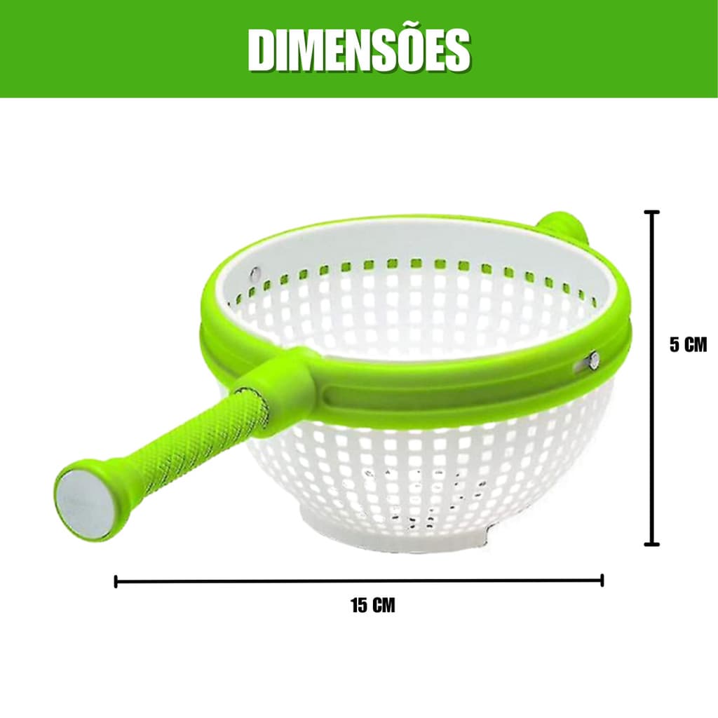 Peneira Plástica Escorredor Secador Centrifuga De Saladas Frutas Alimentos  Snel Home