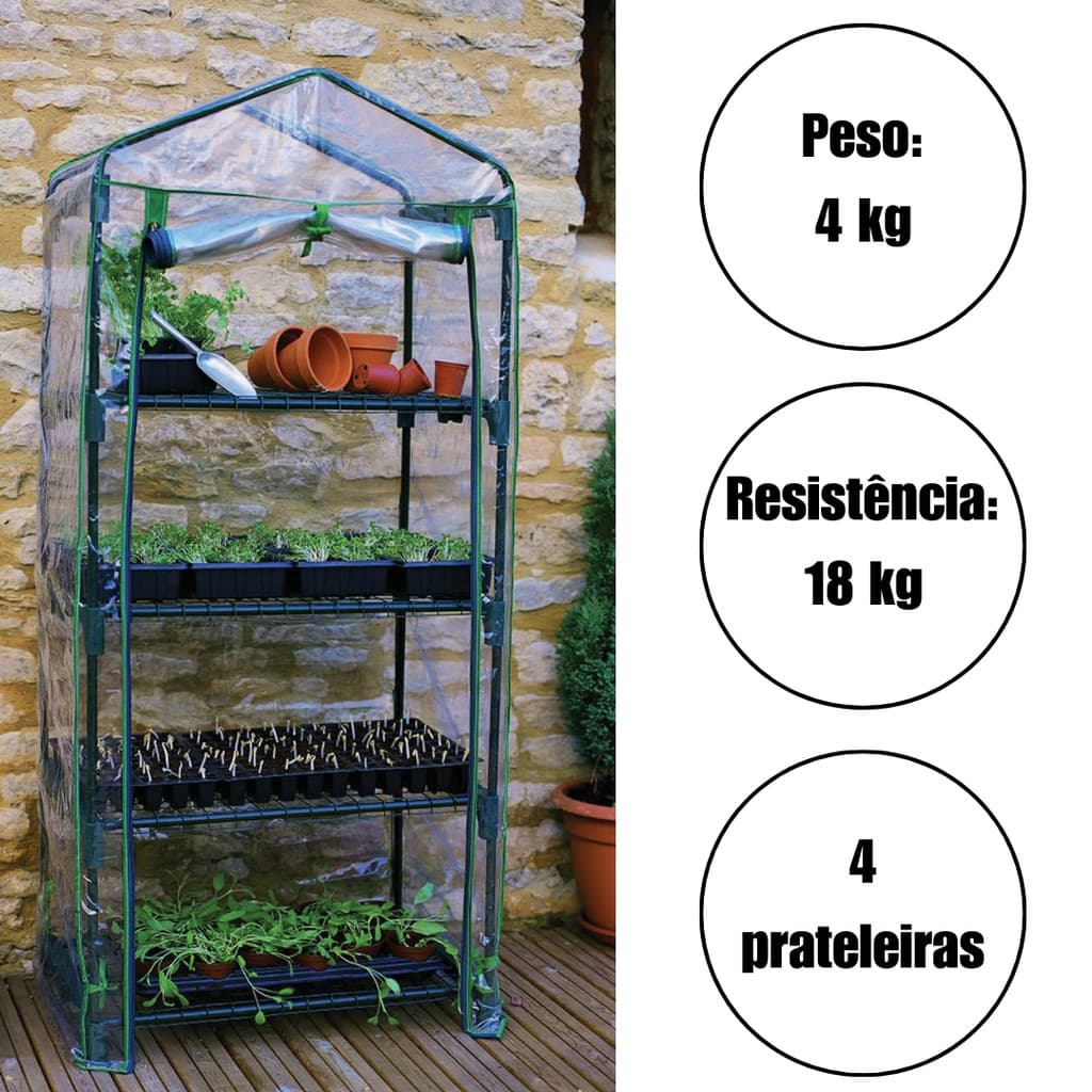 Estufa Vertical Jardim Com Ziper 4 Andares  Snel Home