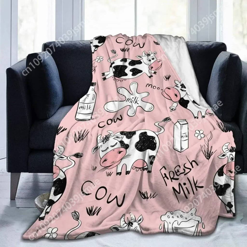 Cobertor Estampado De Vaca , Rústico , Fazenda , Animal , Flor , Tema , Flanela Macia , Lã , Cama Quente , Sofá , Acampa