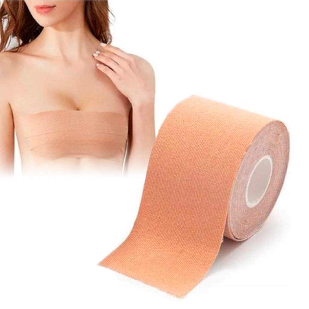 Fita Adesiva Levanta Seios Invisível Boob Tape para Decote Perfeito - 5 Metros