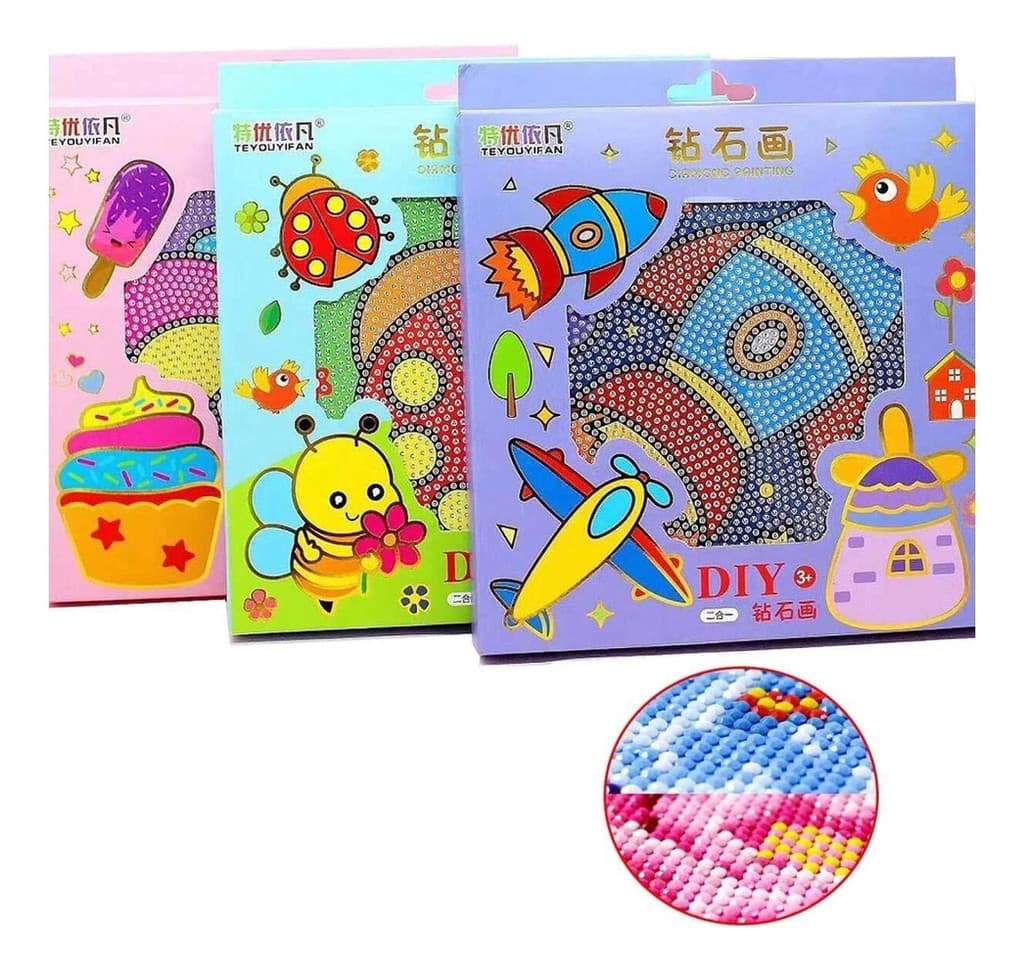 Kit Pintura Tela Desenho Colorir Arte Adesivo 5d Diamante