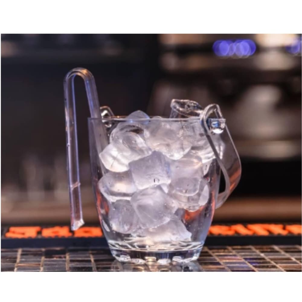 Balde De Gelo Em Vidro Para Drinks Com Pegador E Alça 12cm