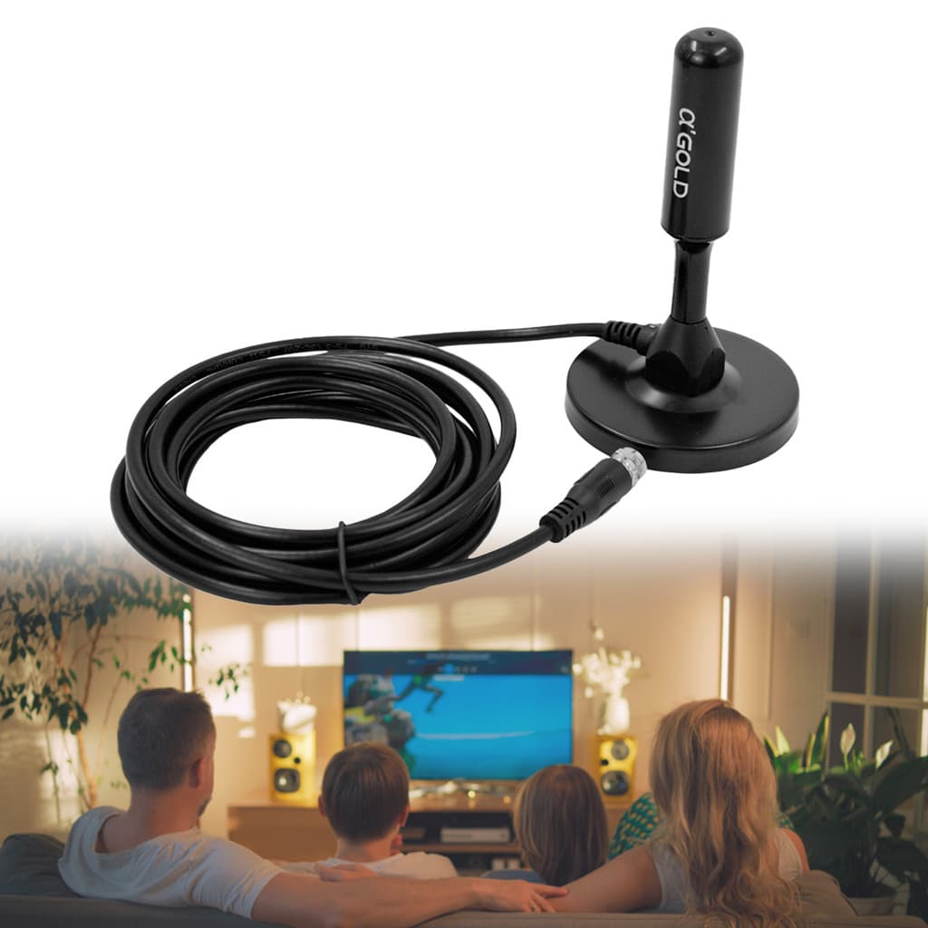Antena Interna Digital Amplificada HDTV CB20 AGold - TV Digital, Sinal Sem Interferências