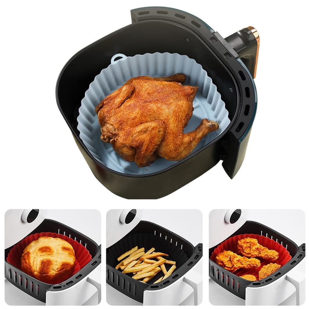 Forma Para Air Fryer De Silicone Cozinha Forro Antiaderente Reutilizáve
