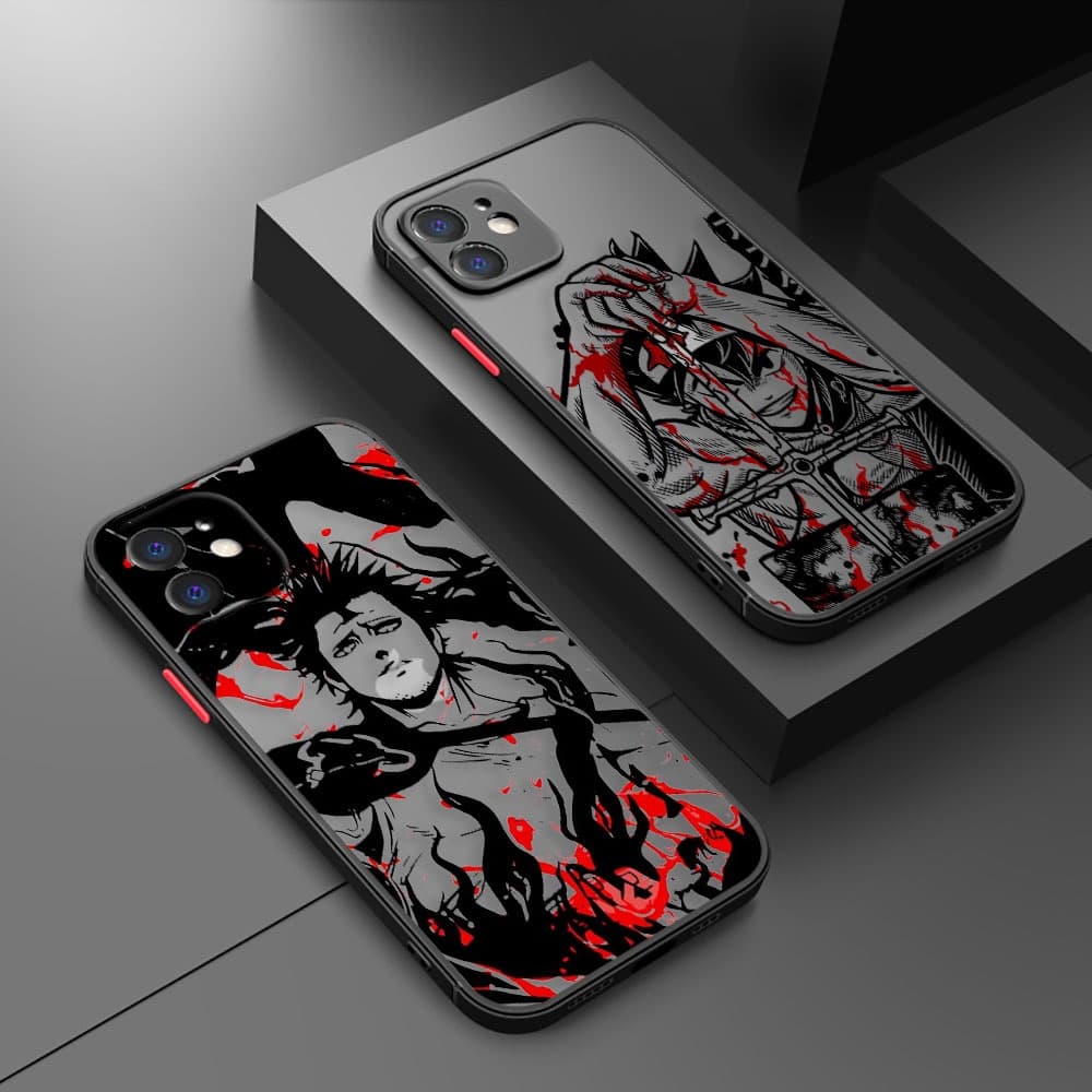 Quadrinhos Preto Trevo Anime Fosco Capa De Celular Para Apple iPhone 15 15Plus 15Pro 15ProMax 14 13 12 11 Pro Max Plus XR XS X 6 6s SE 2020 2022 7 8 Mini
