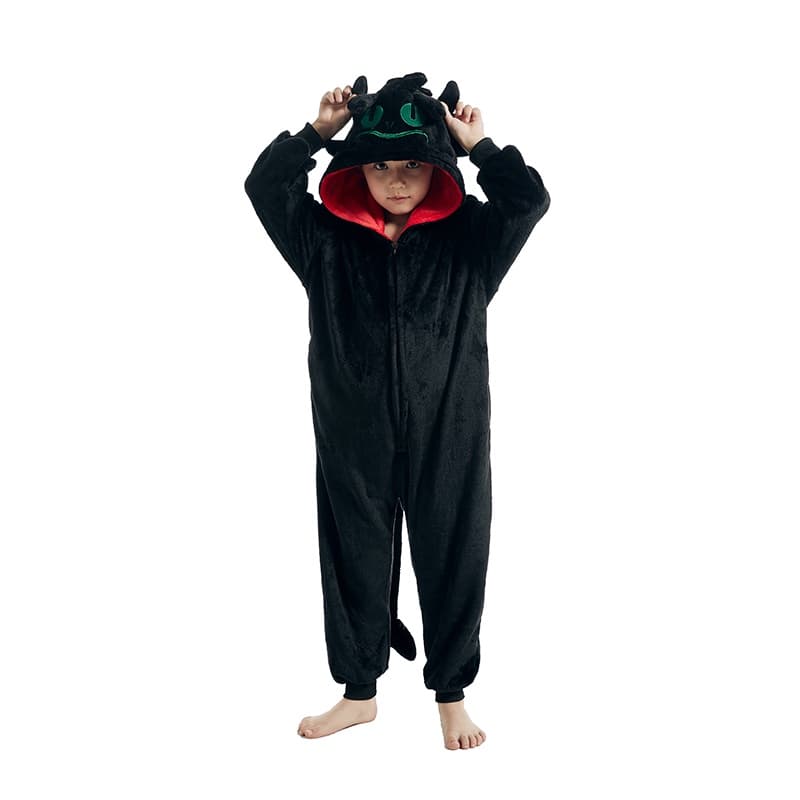Pijamas De Flanela Animal Infantil Como Treinar Seu Dragão Desdentado Kigurumi Cartoon Onesies Kids Christmas Party Cosplay Costumes