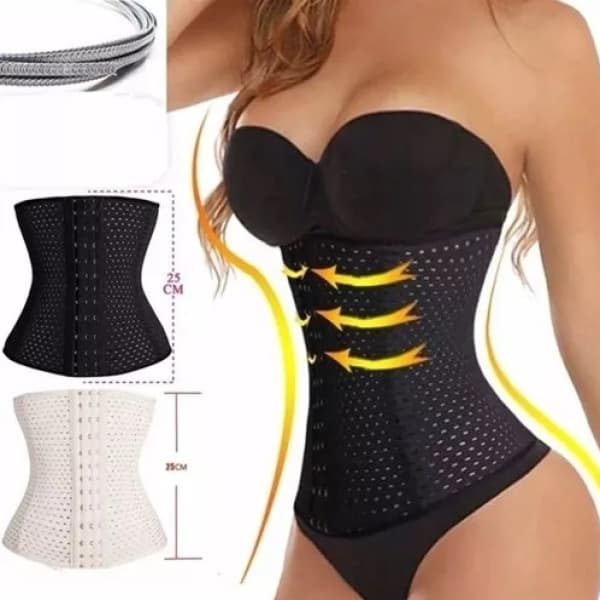 Cinta Afina Cintura Anti-Transpirante Modeladora Abdominal Preto G